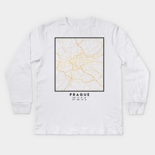 PRAGUE CZECH REPUBLIC CITY STREET MAP ART Kids Long Sleeve T-Shirt